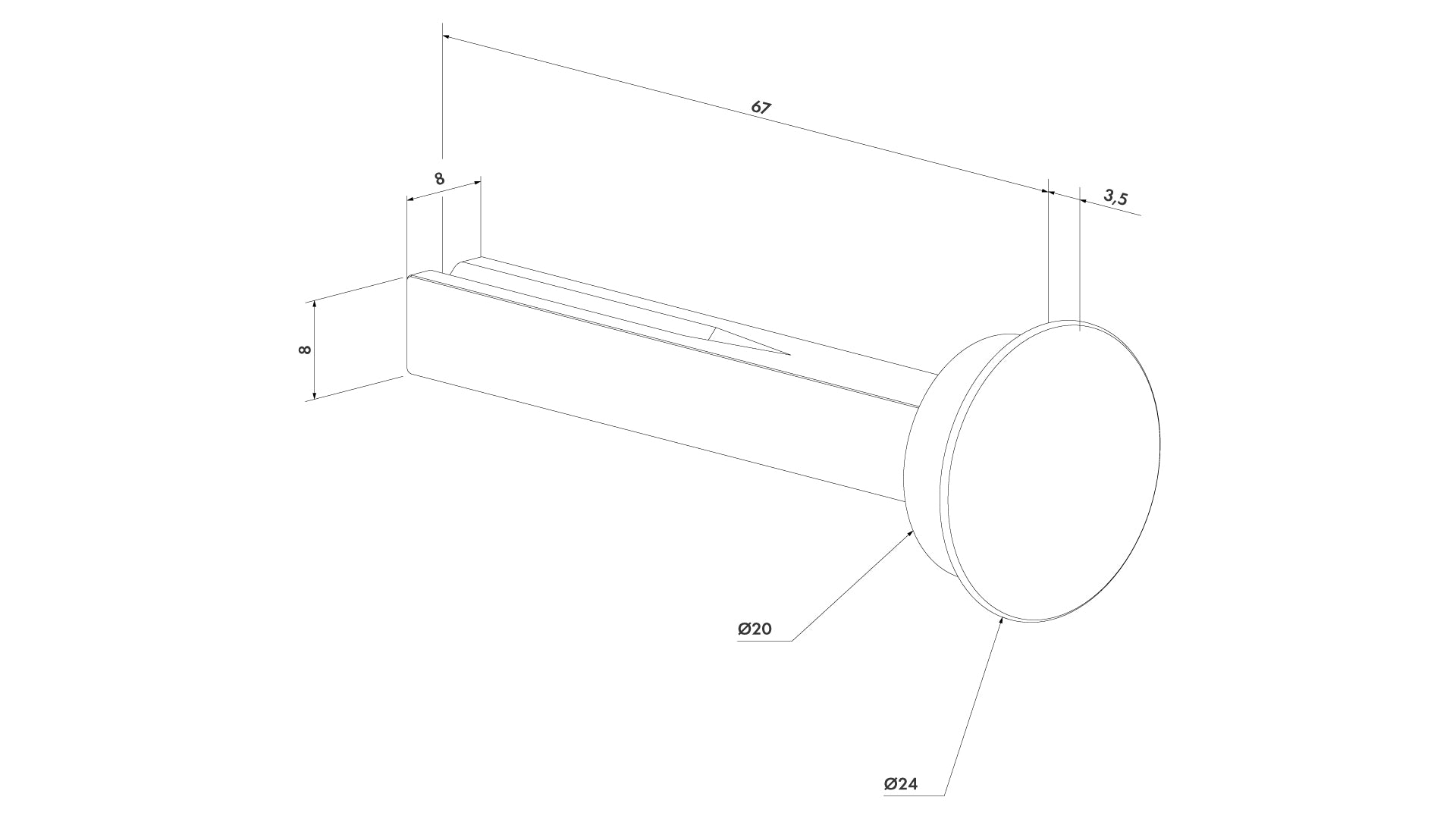 Locinox - Einseitiger Drückerstift mit 70 mm - zaunes