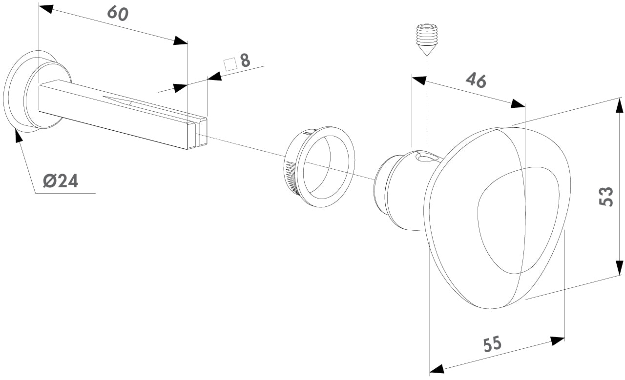 Locinox - Gerundeter Aluminium Halbknauf - zaunes