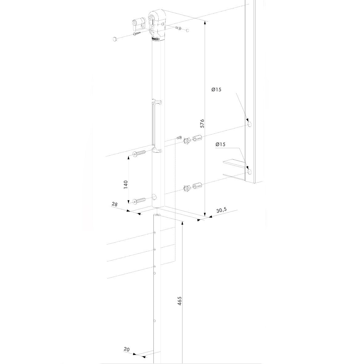 Locinox - Verriegelbarer Bolzen - Stangenriegel - zaunes